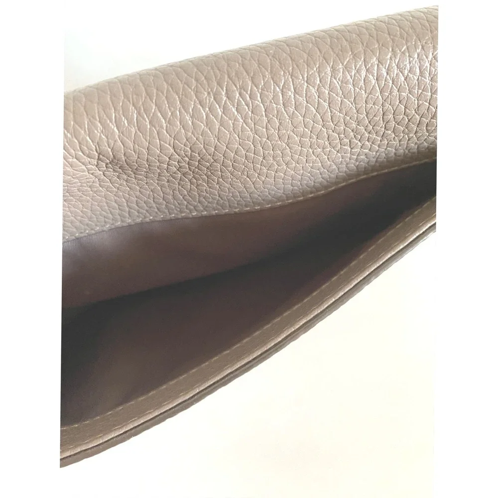 Tory Burch McGraw Foldover Leather Crossbody Bag Gray Taupe